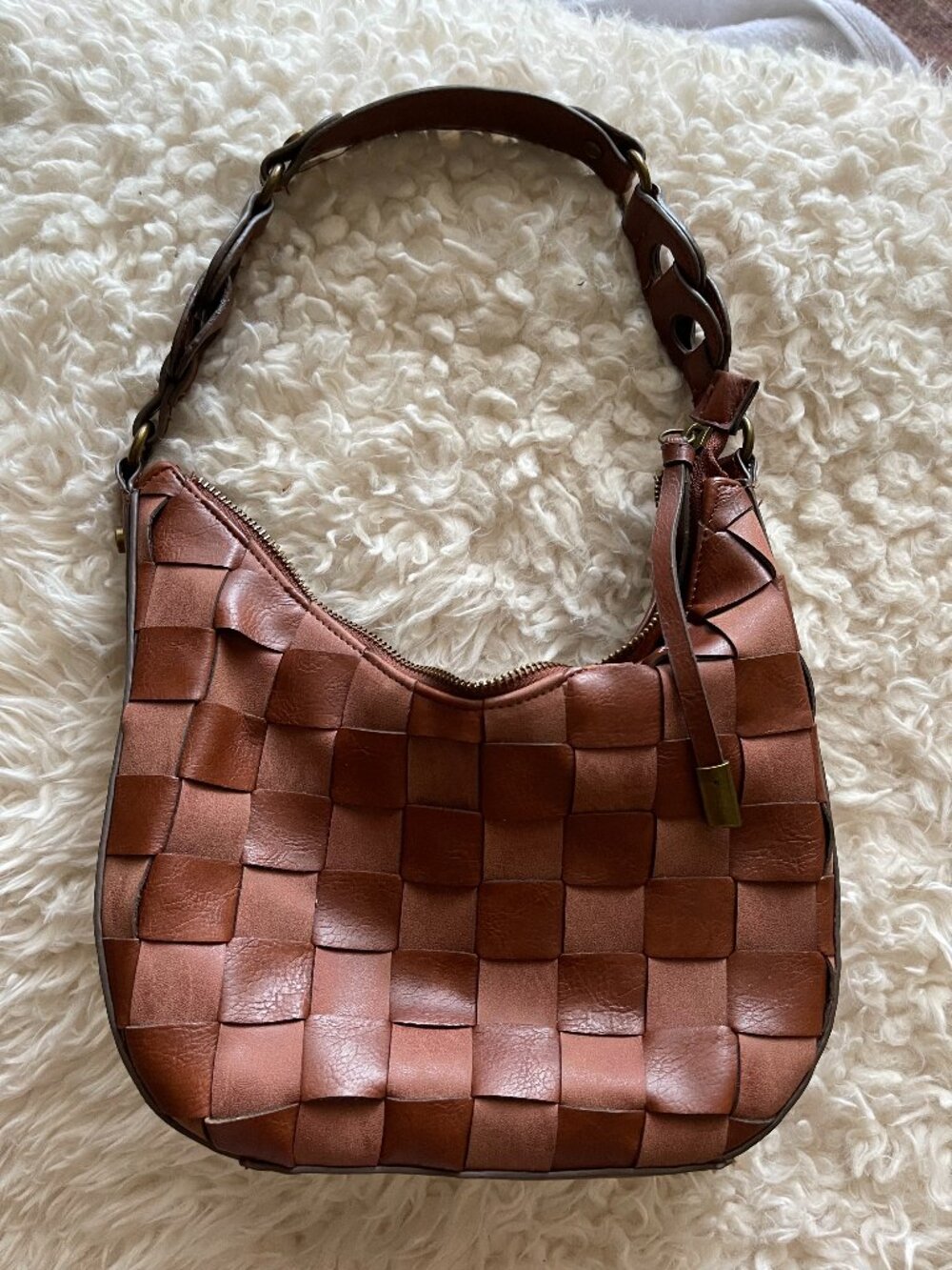 Checkered crescent shaped purse boho statement it girl chic